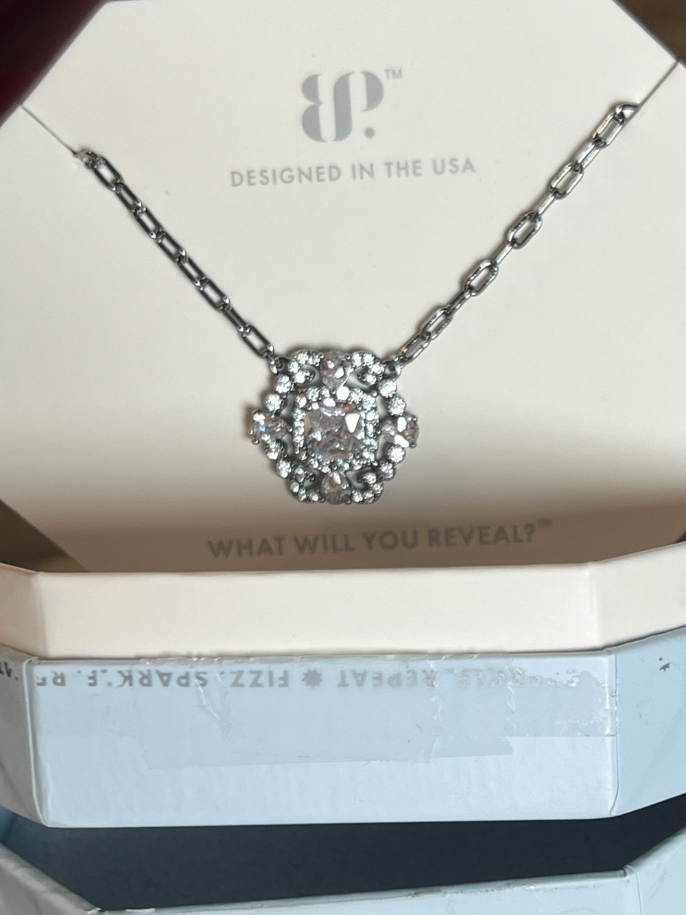 Bomb Party "Snowflake Goddess" Necklace – Clear CZ Hematite Plated